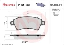 BREMBO fékbetét készlet, tárcsafék P61 065