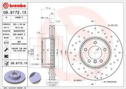 BREMBO fékkorong lyukasztás/belső hűtött Ø324 mm 09.9172. 1x