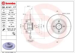 BREMBO Féktárcsa tömör Ø240mm 08. A141.17