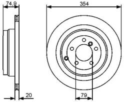 Bosch szellőző féktárcsa Ø354mm 0 986 479 479