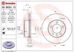 BREMBO Féktárcsa szellőző Ø302mm 09. B633.10