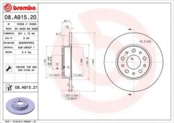 BREMBO Féktárcsa Ø251mm 08. A915.21