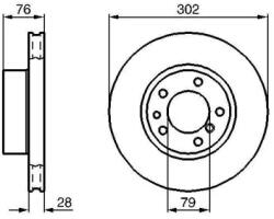 Bosch szellőző féktárcsa Ø302mm 0 986 478 317