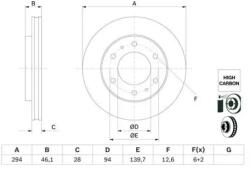 Bosch szellőző féktárcsa Ø294mm 0 986 479 F45
