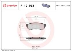 BREMBO fékbetét készlet, tárcsafék P10 053