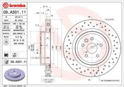 BREMBO fékkorong lyukasztás/belső hűtött Ø345mm 09. A301.11