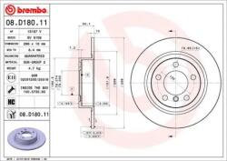 BREMBO Féktárcsa tömör Ø296mm 08. D180.11