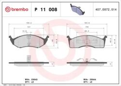 BREMBO fékbetét készlet P11 008