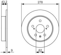 BOSCH tömör féktárcsa Ø278, 2mm 0 986 479 047