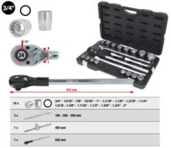 KS TOOLS - dugókulcs készlet(inch), 12-lapú, 3/4", 21 darab