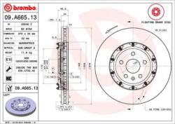 BREMBO Féktárcsa szellőző Ø370mm 09. A665.13