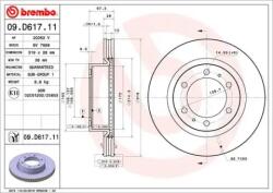 BREMBO féktárcsa belső hűtéses Ø319mm 09. D617.11