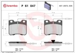 BREMBO fékbetét készlet, tárcsafék P61 047