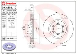 BREMBO Féktárcsa szellőző Ø294mm 09. A302.11