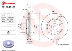 BREMBO Féktárcsa szellőző Ø276mm 09. B647.21