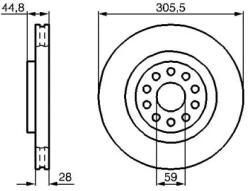 Bosch szellőző féktárcsa Ø305mm 0 986 478 963