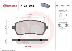 BREMBO fékbetét készlet, tárcsafék P24 072X