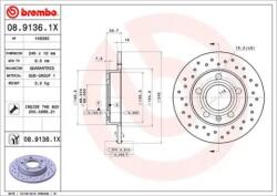 BREMBO féktárcsa perforált Ø245mm 08.9136. 1X