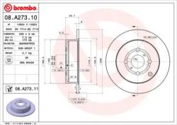 BREMBO Féktárcsa tömör Ø269mm 08. A273.11