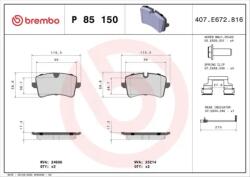 BREMBO fékbetét készlet P85 150X