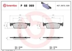 BREMBO fékbetét készlet, tárcsafék P68 069