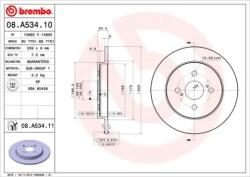 BREMBO Féktárcsa tömör Ø259mm 08. A534.11