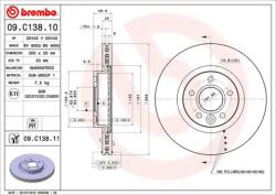 BREMBO Féktárcsa szellőző Ø300mm 09. C138.11