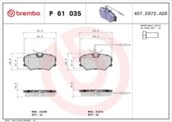BREMBO fékbetét készlet, tárcsafék P61 035