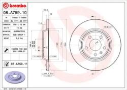 BREMBO Féktárcsa tömör Ø300mm 08. A759.11