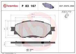 BREMBO fékbetét készlet, tárcsafék P83 167