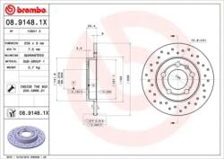 BREMBO féktárcsa perforált Ø239mm 08.9148. 1X