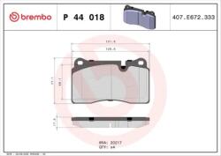 BREMBO fékbetét készlet, tárcsafék P44 018