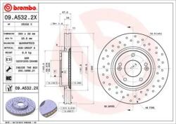 BREMBO féktárcsa perforált/belső hűtéses Ø300mm 09. A532.2X