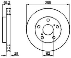 Bosch szellőző féktárcsa Ø255mm 0 986 478 726