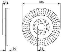 Bosch szellőző féktárcsa Ø345mm 0 986 479 589