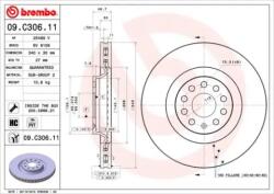 BREMBO Féktárcsa szellőző Ø340mm 09. C306.11