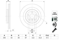 Bosch féktárcsa perforált Ø345mm 0 986 479 F69