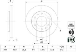 Bosch szellőző féktárcsa Ø294mm 0 986 479 E93