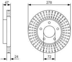 Bosch szellőző féktárcsa Ø278mm 0 986 479 A52