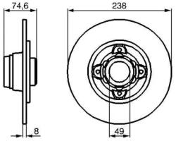 Bosch tömör féktárcsa Ø237, 6 mm 0 986 478 557