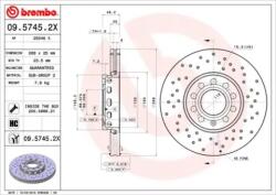 BREMBO fékkorong lyukasztás/belső hűtött Ø288 mm 09.5745. 2x