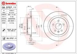 BREMBO Féktárcsa tömör Ø288mm 08. D757.11