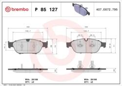 BREMBO fékbetét készlet P85 127
