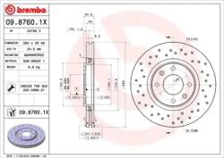 BREMBO fékkorong lyukasztás/belső hűtött Ø283mm 09.8760. 1X