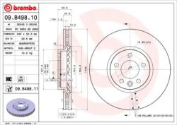 BREMBO Féktárcsa szellőző Ø340mm 09. B498.11