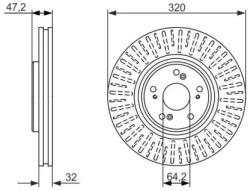 Bosch szellőző féktárcsa Ø320mm 0 986 479 741
