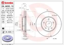 BREMBO Féktárcsa szellőző Ø296mm 09. A630.11
