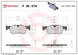 BREMBO fékbetét készlet, tárcsafék P06 078X