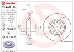 BREMBO Féktárcsa szellőző Ø280mm 09. A422.11