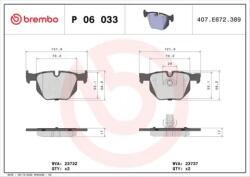 BREMBO fékbetét készlet, tárcsafék P06 033X